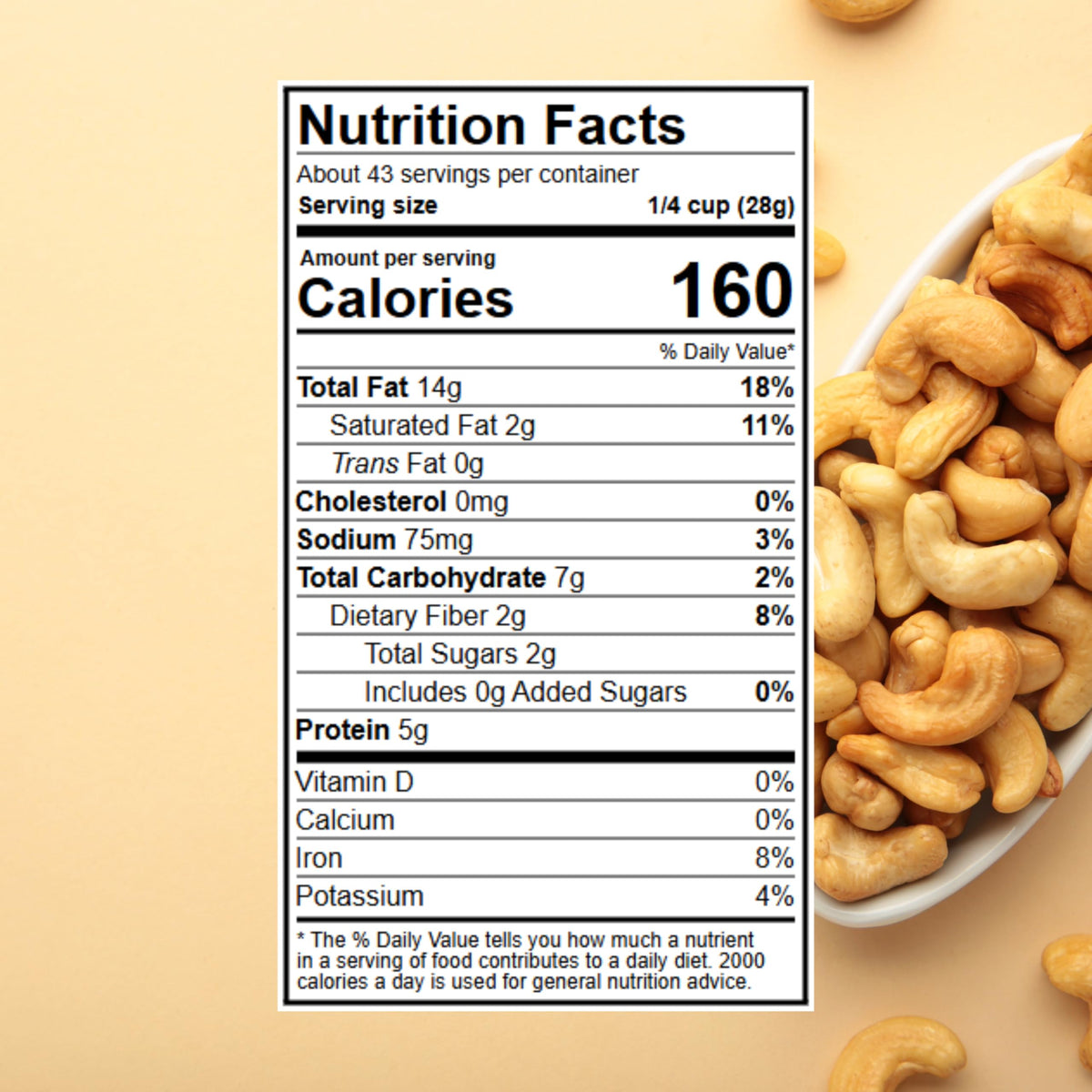 Wellsley Farms cashews close-up reveals oil-roasted texture and crunch.