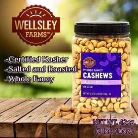 Wellsley Farms cashews with sea salt glaze shown for bold flavor.