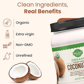 Wellsley Farms coconut oil kitchen use showcases high smoke point cooking.