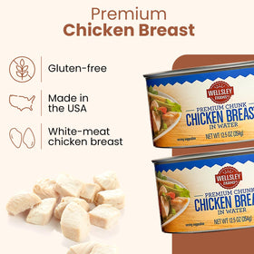 Wellsley Farms chunk chicken served in a bowl, ideal for salads and sandwiches.