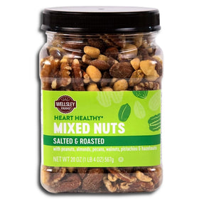 Wellsley Farms Heart Healthy Nut Mix in a bowl, a wholesome protein-rich snack.