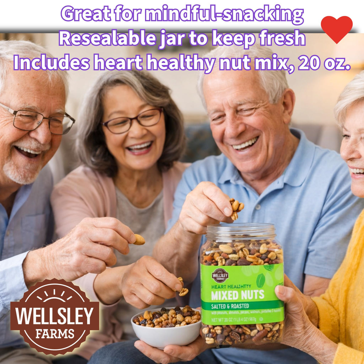 Wellsley Farms Nut Mix scoop ready for quick, satisfying snacking.