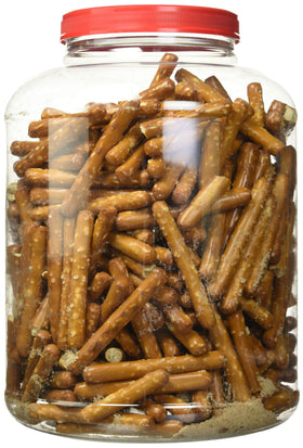 Close-up of Wellsley Farms pretzel sticks showing golden-brown baked texture.