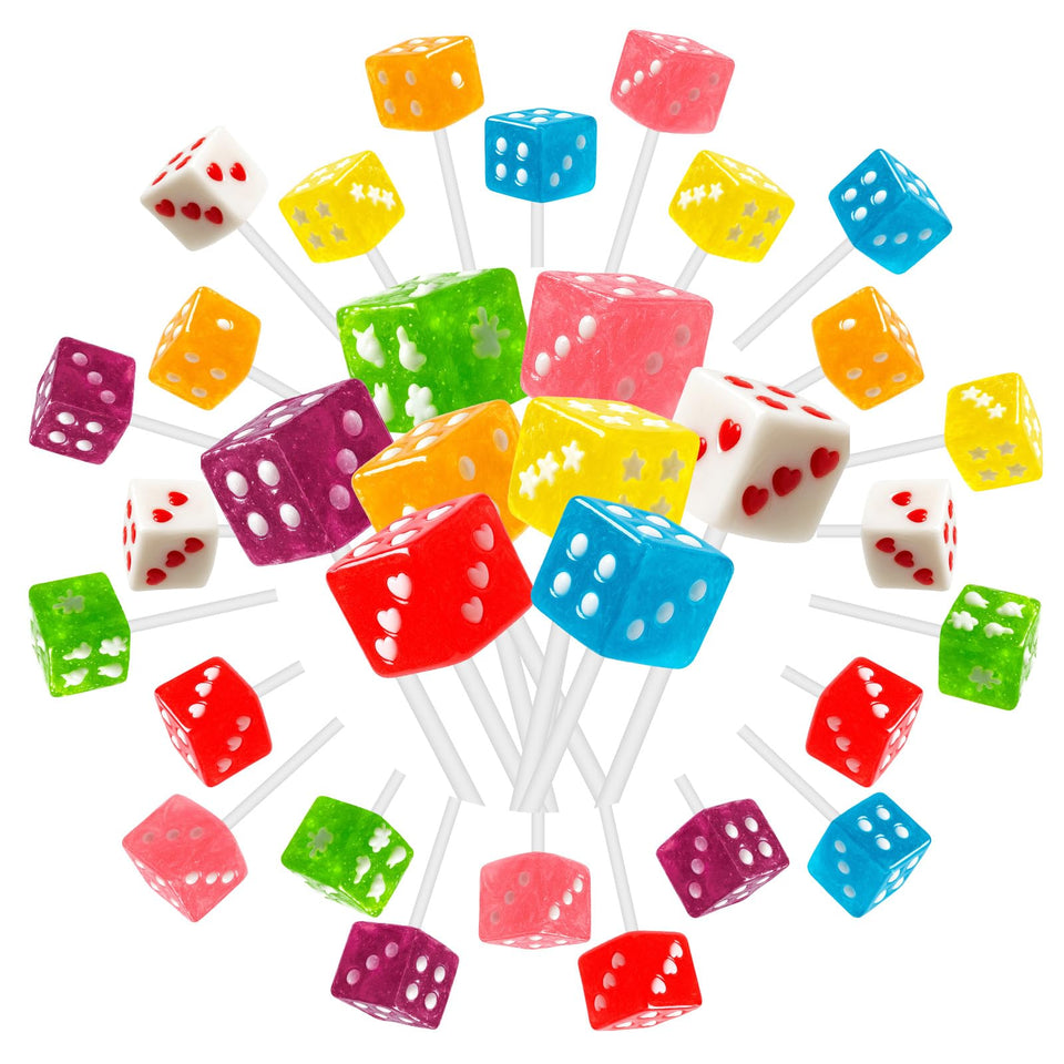 WellSpring dice candies in colorful dice design for game night ambiance