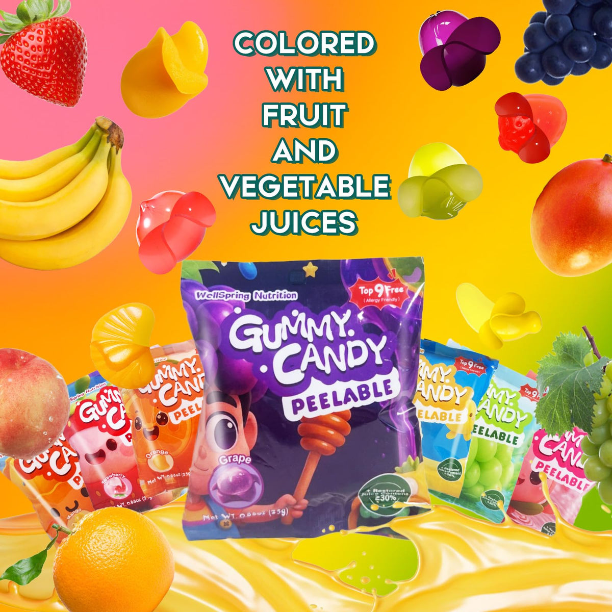 WellSpring individually wrapped gummies for clean portion-controlled snacking.