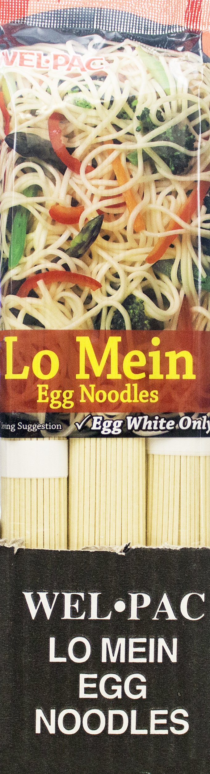Welpac Lo Mein egg noodles packaging, ready for quick hot or cold meals