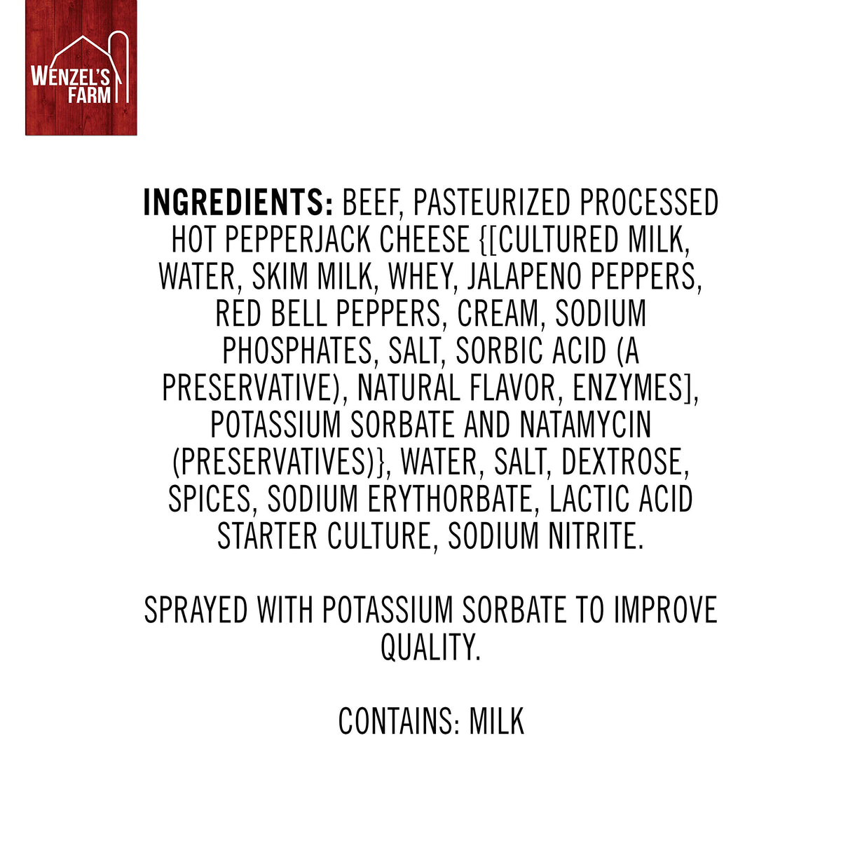 Gluten-free badge on Wenzel's Farm sticks highlighting gluten-free option.