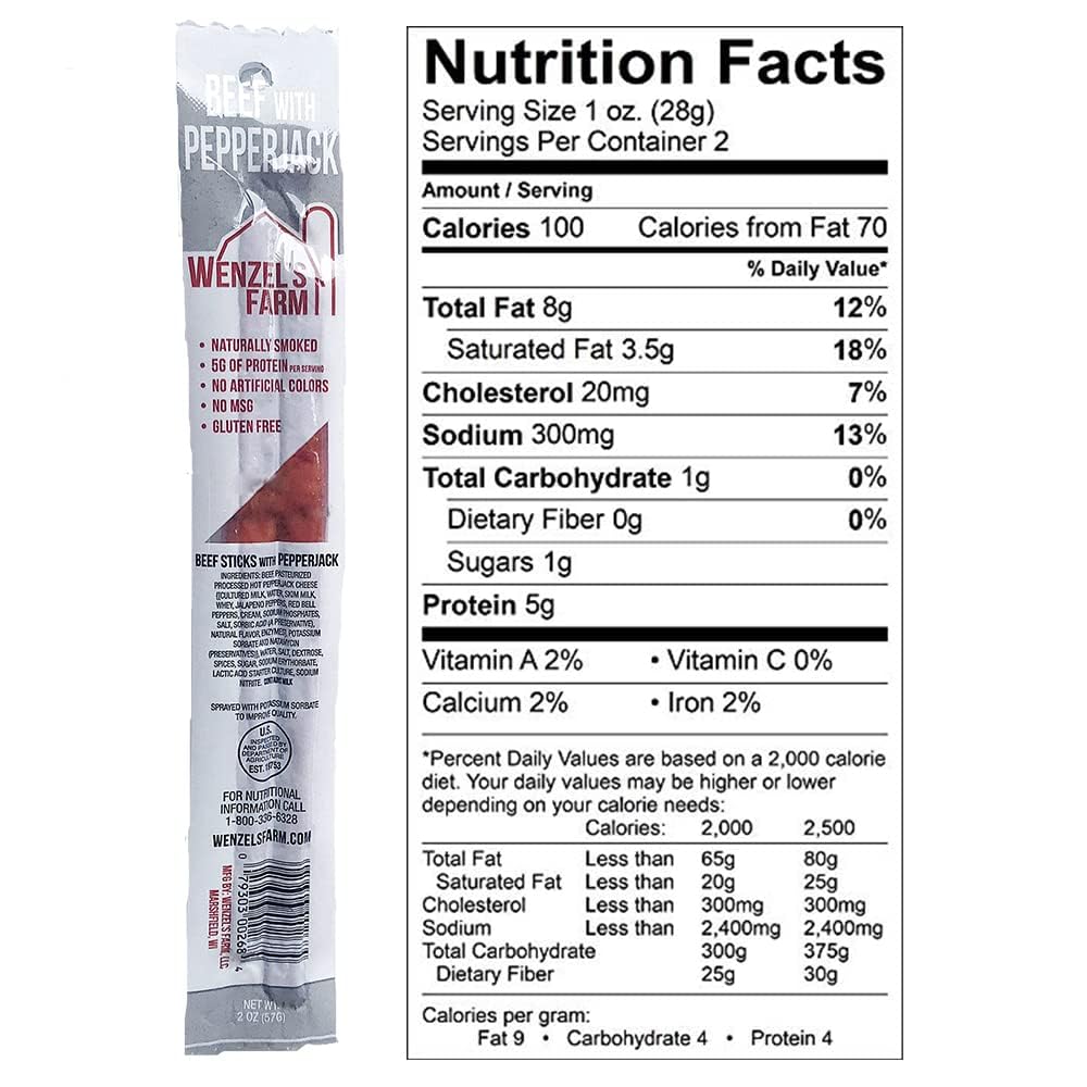 Wenzel's Farm smoked-beef-sticks showcase real hickory smoke for rich flavor.