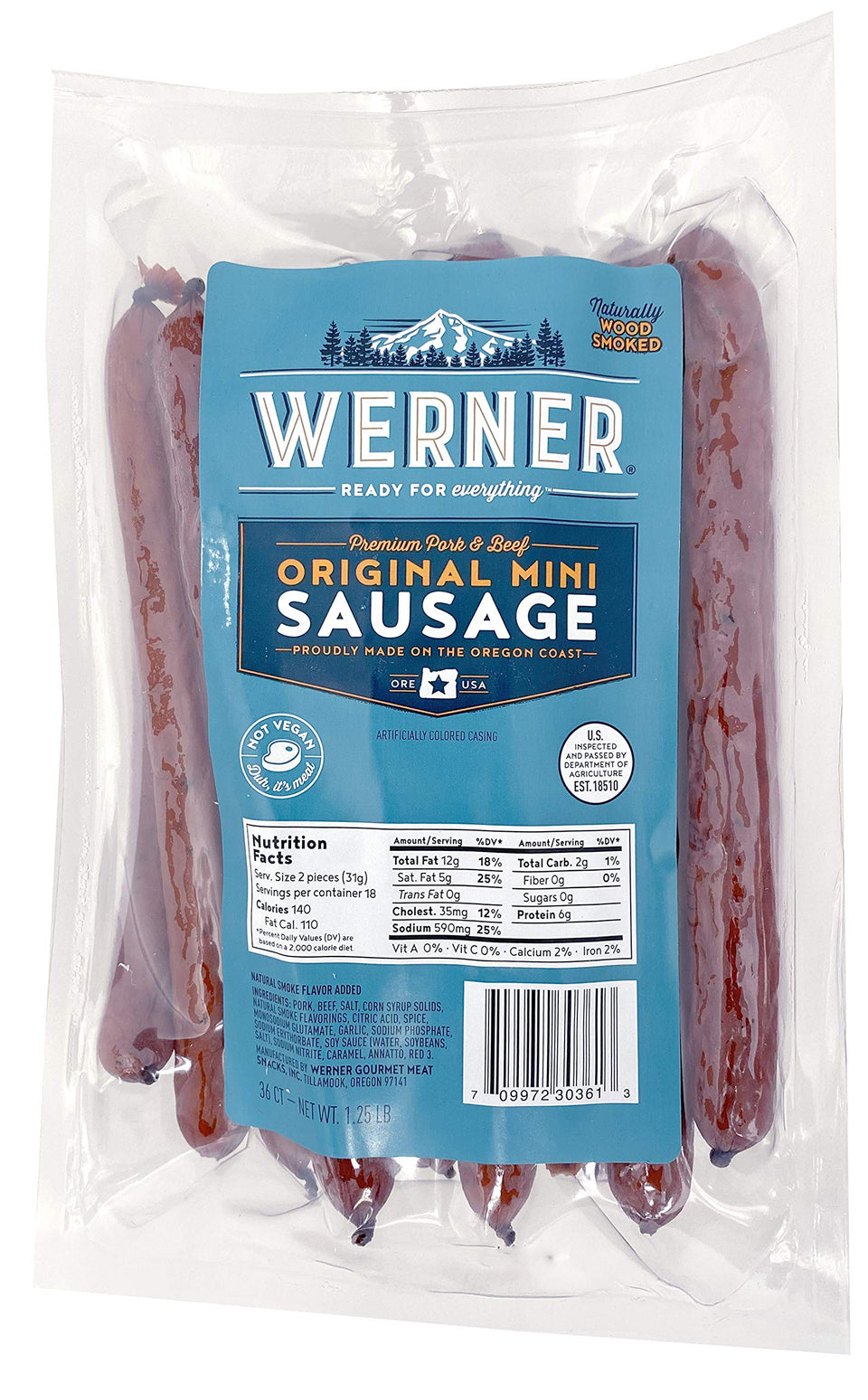 Werner mini sausage sticks 6-inch bag, savory snack for on-the-go protein and flavor