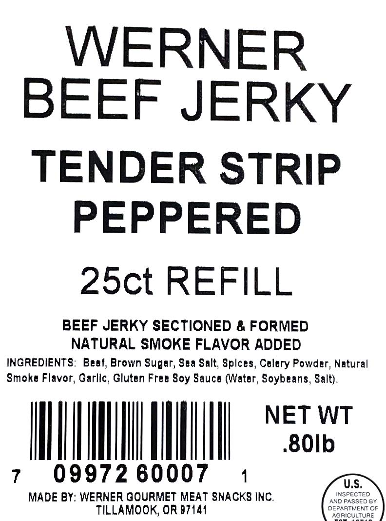 Werner jerky individually wrapped, portable snack for travel and gym sessions.