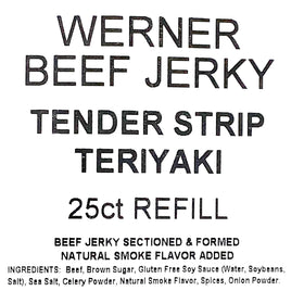 Werner Tender Strips Teriyaki closeup with protein-rich appeal.