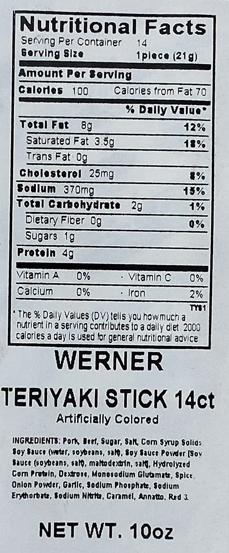 Werner Teriyaki Meat Sticks outdoors, perfect hiking snack