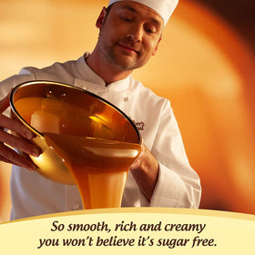 Close-up of Werther's Original sugar-free caramel coffee hard candies showing smooth caramel notes.