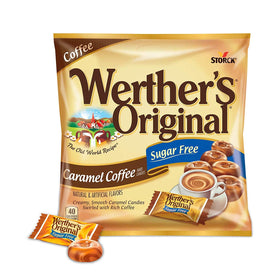 Werther's Original sugar-free caramel coffee candies, hero pack, ideal for gatherings.