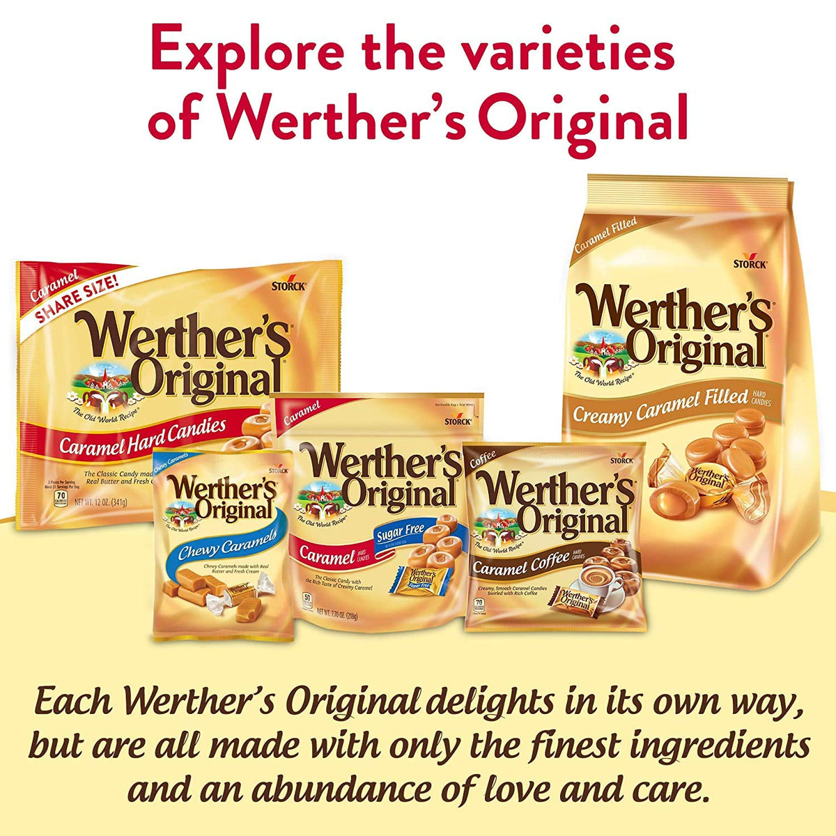 Party platter features Werther's sugar-free caramel coffee candies for guests.