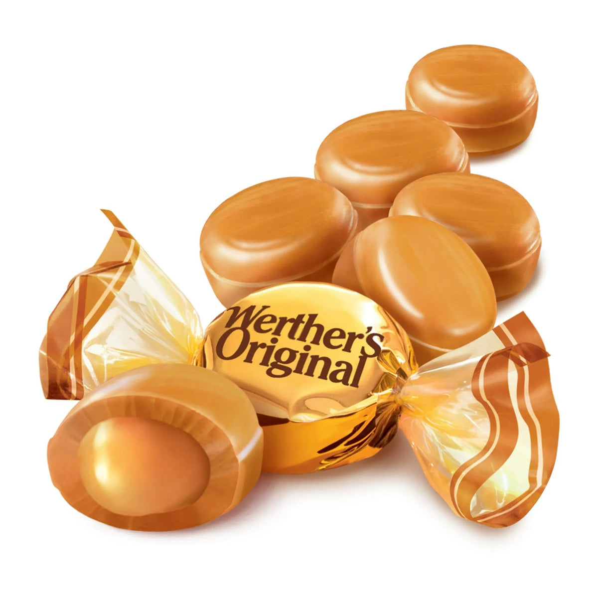 Werther's Original creamy caramel center melts smoothly in the mouth.