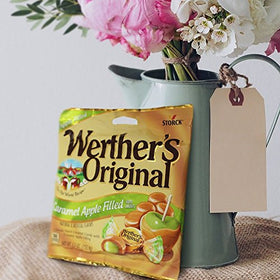 Wrapped Werther's Original caramel apple filled candy, portable on-the-go treat