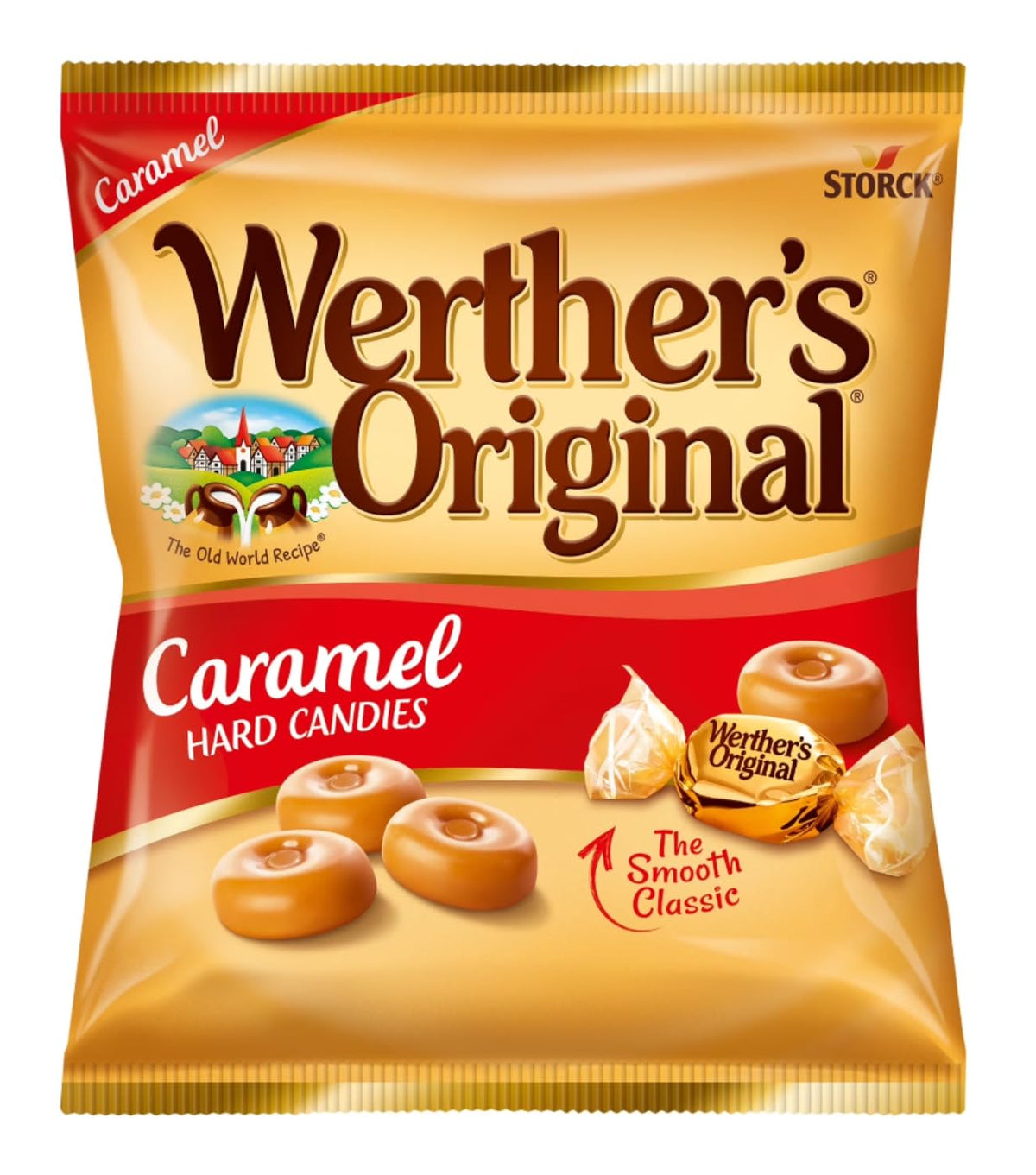 Desk-side display of Werther's Original candies ready for sharing with colleagues.