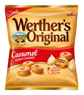 Desk-side display of Werther's Original candies ready for sharing with colleagues.