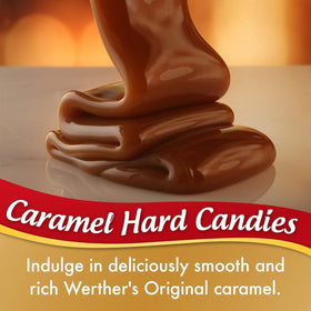 Golden wrapper close-up showing Werther's Original branding and premium quality.