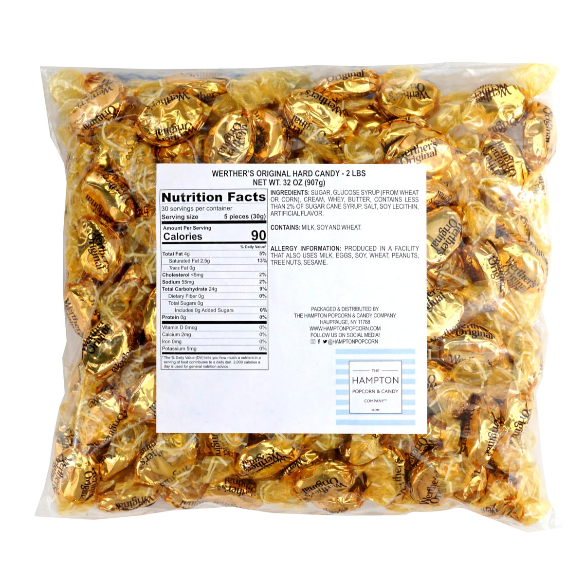 Werther's Original hard candy individually wrapped candies for on-the-go snacking and mess-free enjoyment.