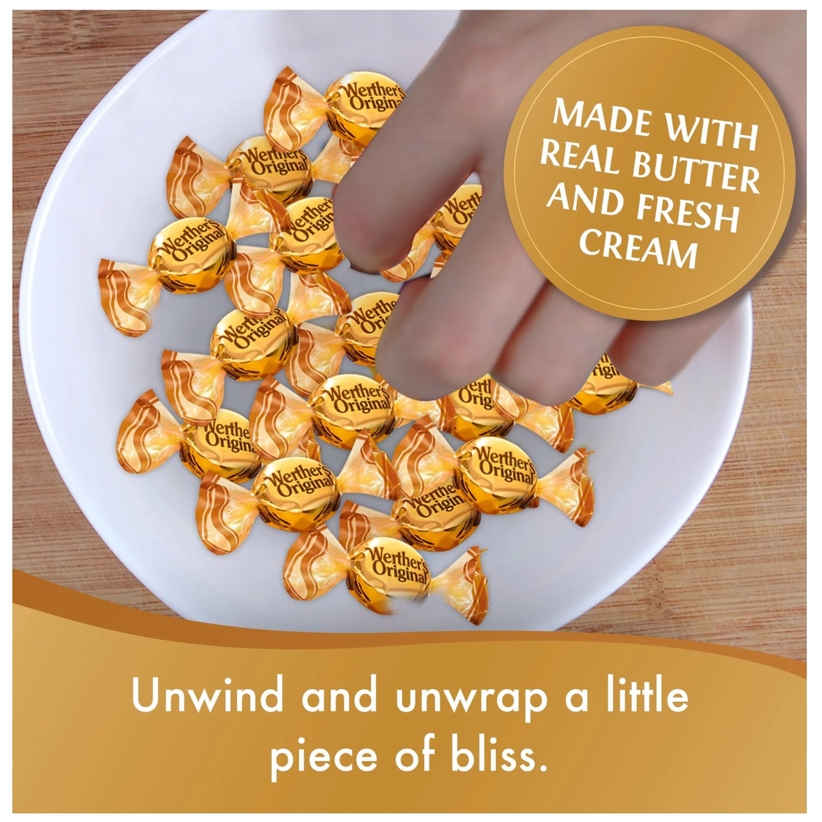 Werther's Original individually wrapped candies, easy to grab-and-go treats.