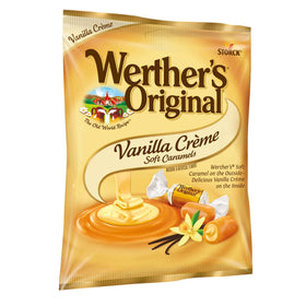 Party tray display of Werther's Vanilla Creme Caramels adds a premium touch.