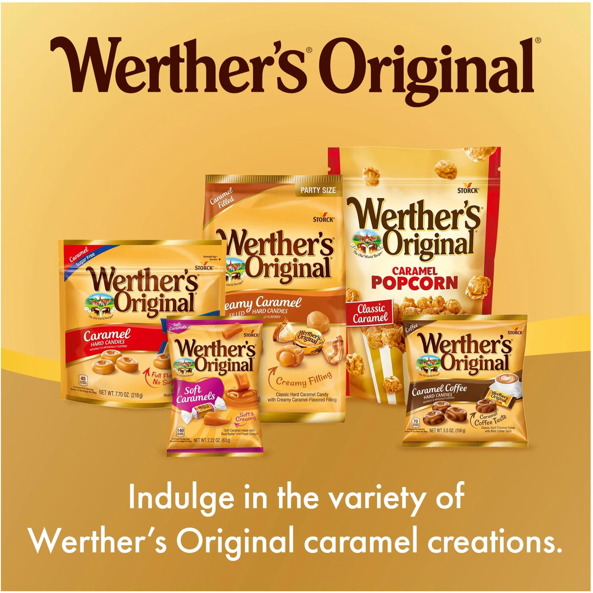 Werther's Original retro candy design evokes nostalgic moments and simple pleasures.