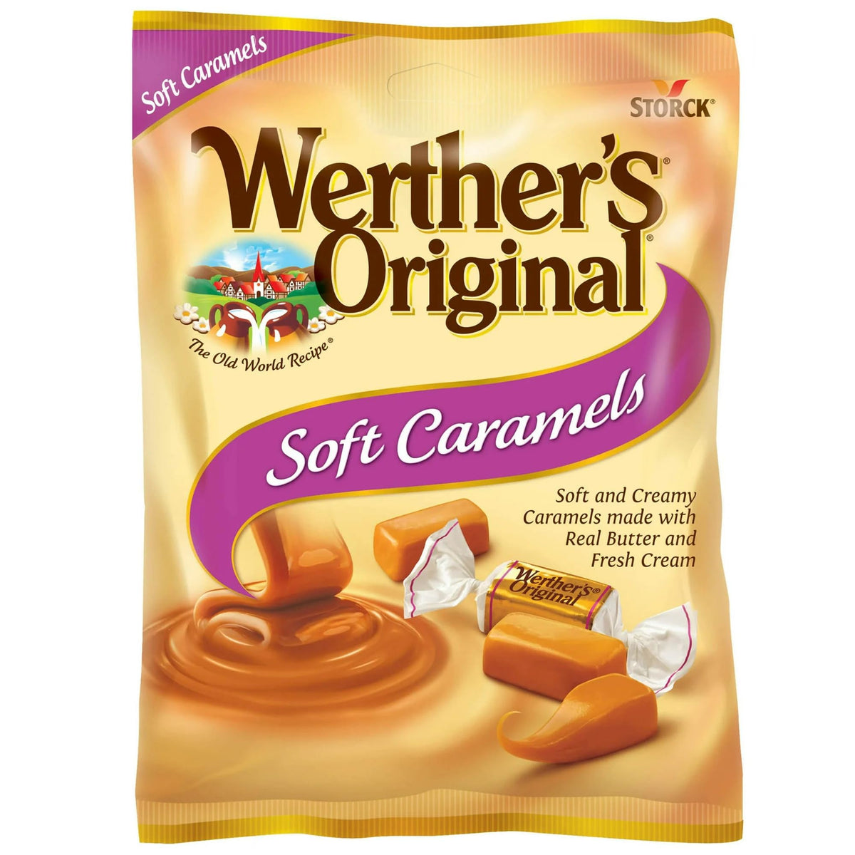 Werther's Original soft caramel candies on road trips for easy snacking.