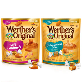Hominics Werther's Original soft caramel variety pack in two flavors for sharing.