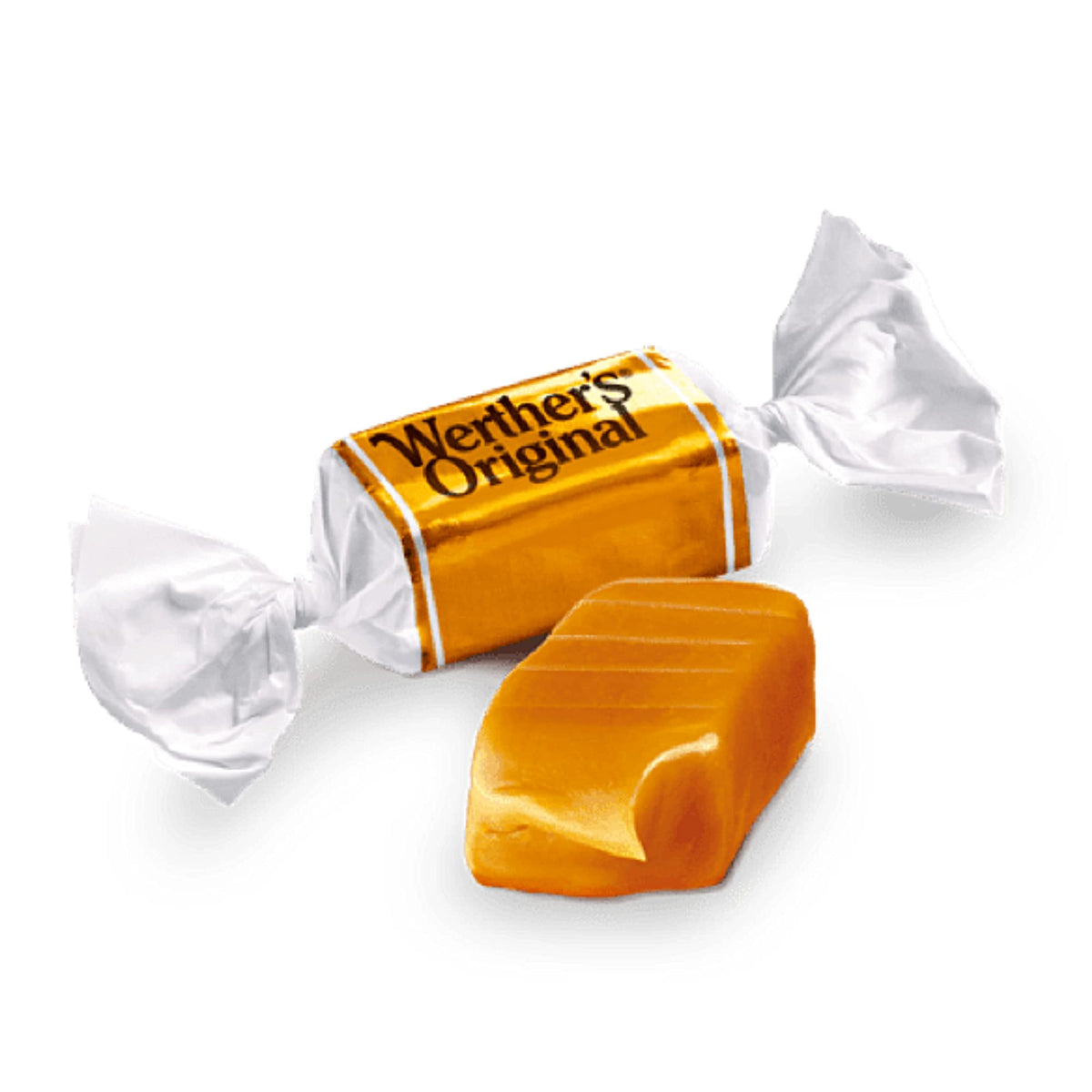 Werther's Original caramels arranged on a plate for sharing.
