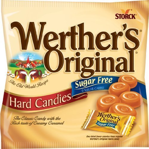 Werther's Original sugar-free caramel hard candies, individually wrapped for on-the-go snacking