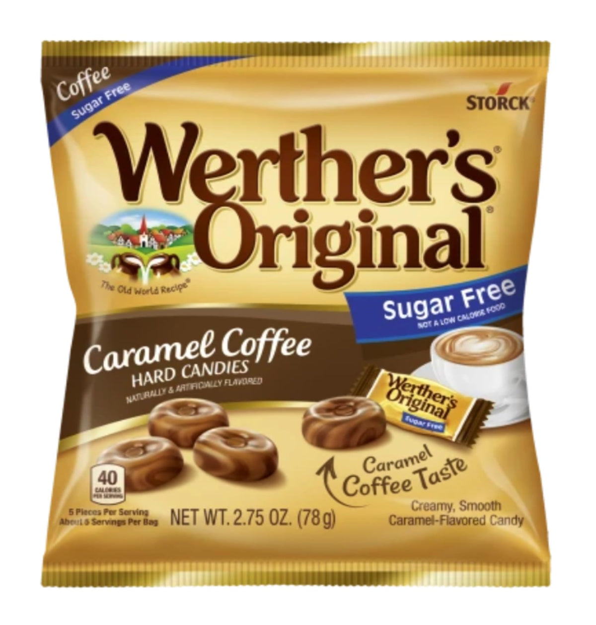 Werther's Original Sugar Free caramel chocolate—creamy caramel meets rich chocolate.