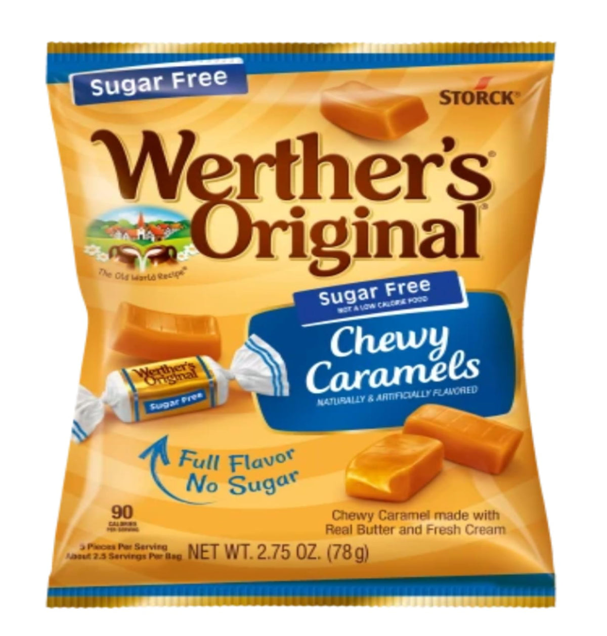 Werther's Original Sugar Free caramel coffee—bold coffee notes with creamy caramel.