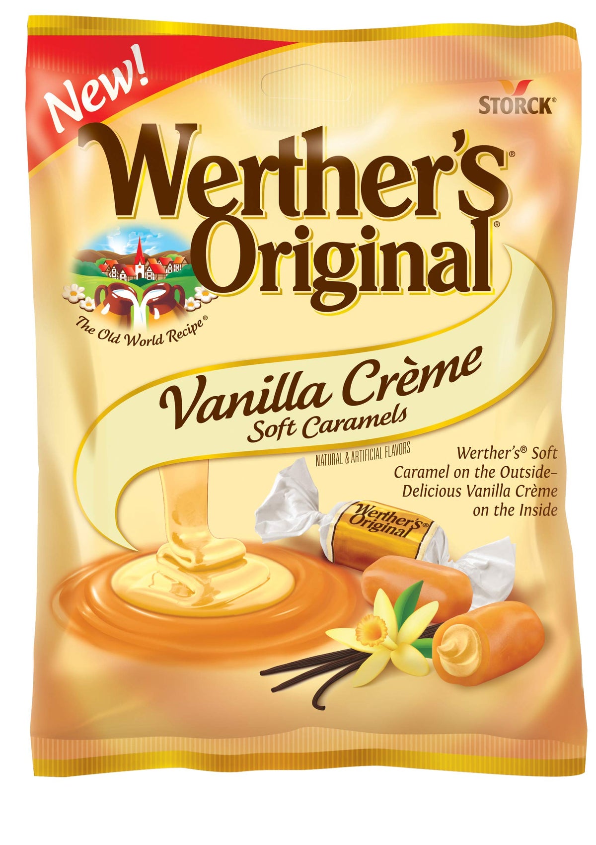 Werther's Original Vanilla Creme Soft Caramels individually wrapped for freshness.