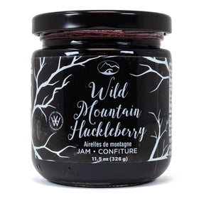 West Coast Wild Foods Wild Huckleberry Jam jar ready for gourmet breakfasts