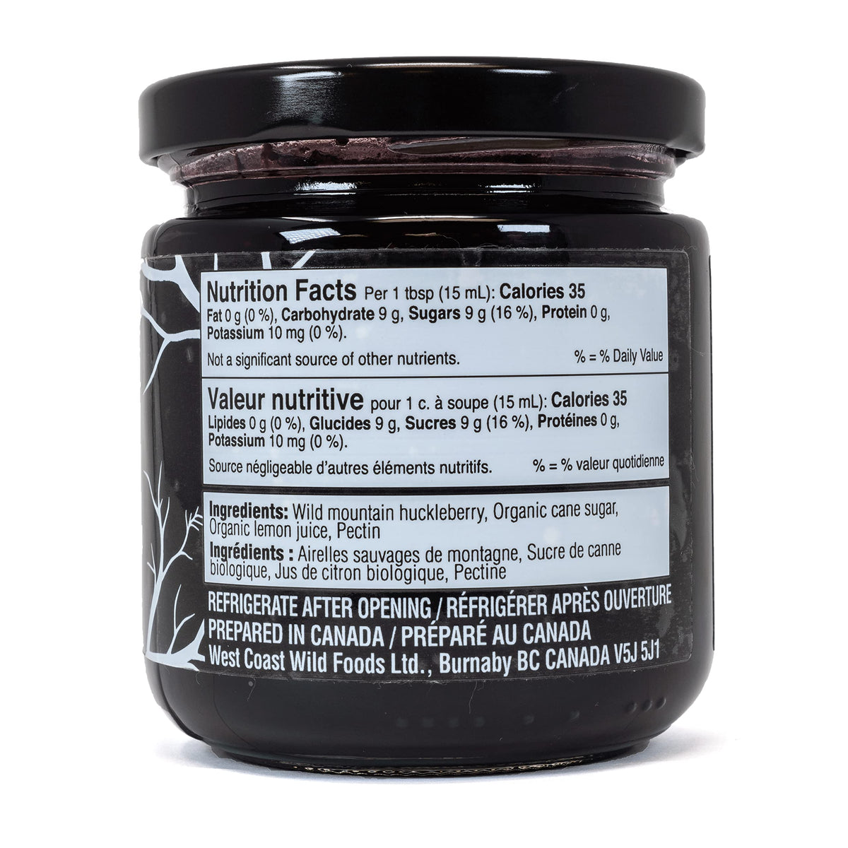 West Coast Wild Foods Wild Huckleberry Jam spread on toast showcases vibrant flavor