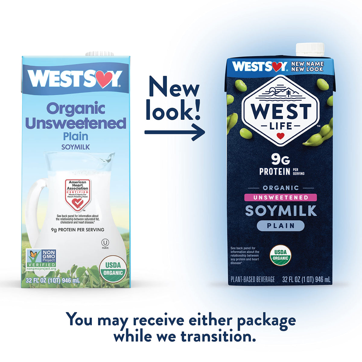 Pouring West Life Unsweetened Soy Milk into a glass for a lactose-free beverage