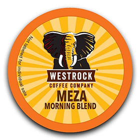 Westrock Meza Morning Blend packaging — convenient 80-count single-serve cups for families.