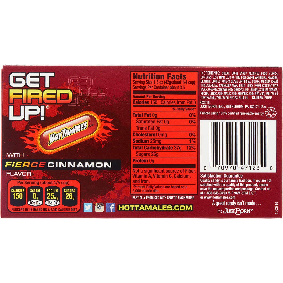 Westwood Hot Tamales bulk pack ingredients detail for bulk purchases and inventory.