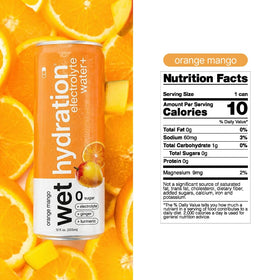 Wet Hydration turmeric-ginger infusion provides refreshing flavor with gluten-free, sugar-free ingredients