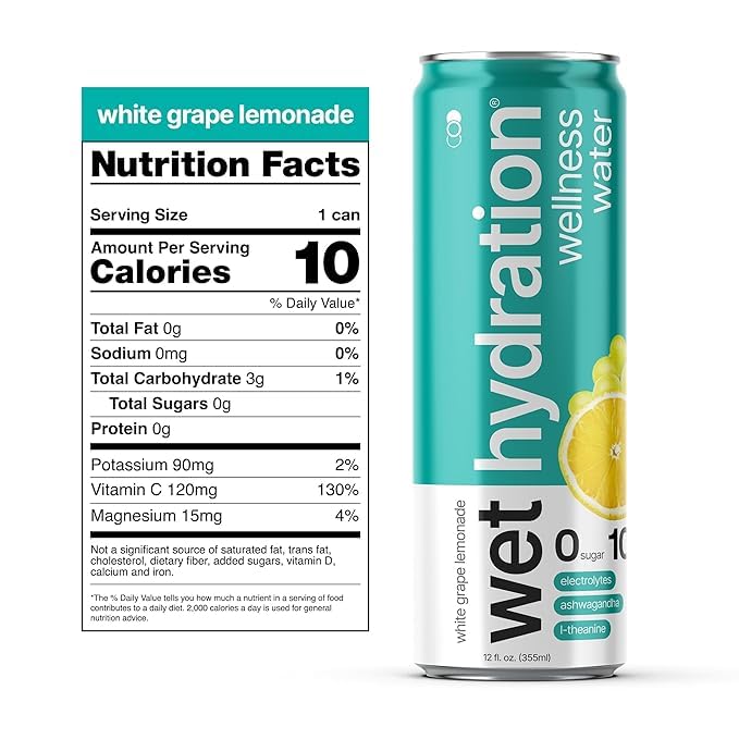 Wet Hydration variety-pack display showcasing four flavors.