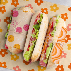 Whaline food basket liner doubles as decorative food presentation.