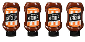 Whataburger Spicy Ketchup 20oz four-pack front view for pantry access