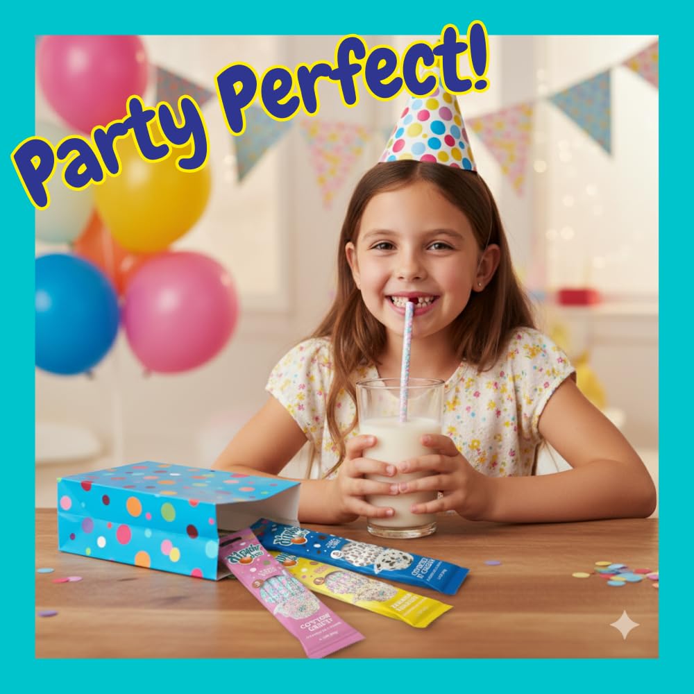 Whatever Brands USA Dippin' Dots straw party favor for kids' celebrations.