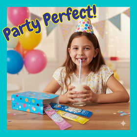 Whatever Brands USA Dippin' Dots straw party favor for kids' celebrations.