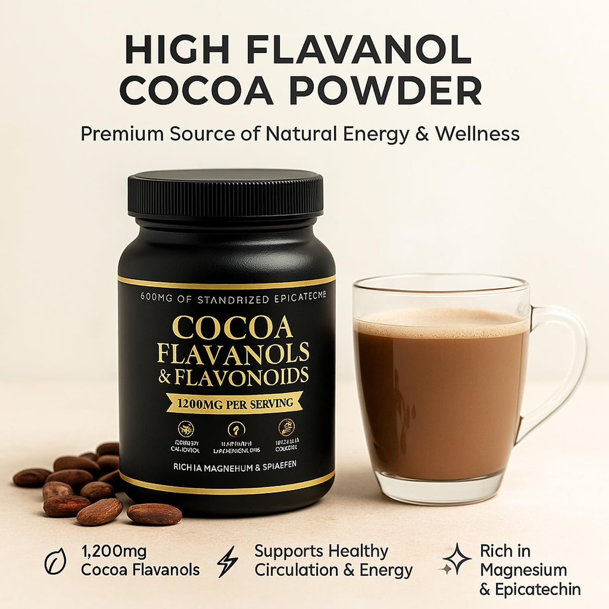 WHDEOW cocoa powder pairs with drinks for versatile daily use.