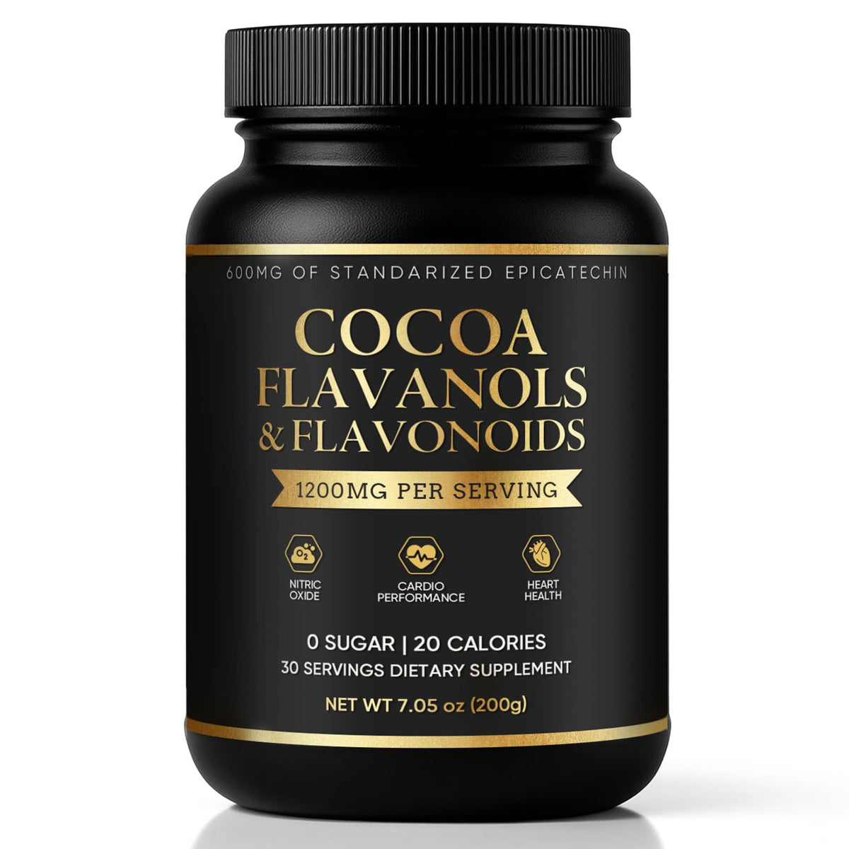 WHDEOW High Flavanol Cocoa Powder packaging highlights vegan formula for daily vitality.