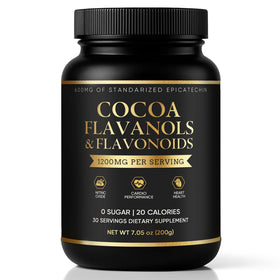 WHDEOW High Flavanol Cocoa Powder packaging highlights vegan formula for daily vitality.