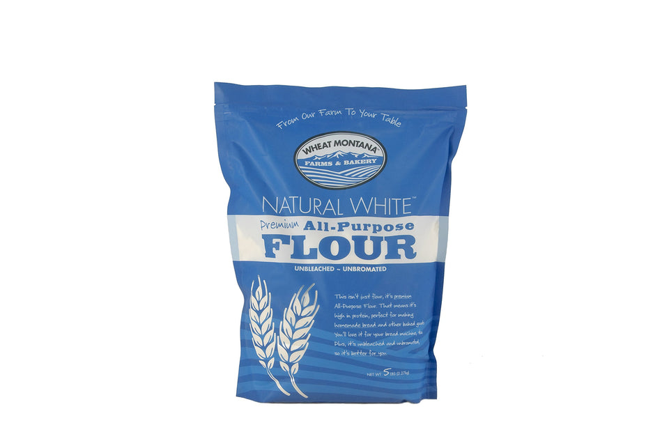 Wheat Montana Natural White Flour 2x5lb bags, unbleached all-purpose flour for versatile baking